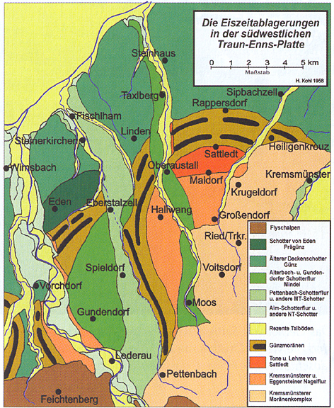 Die Eiszeitablagerungen in der südwestlichen Traun-Enns-Platte
